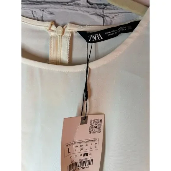 Nwt-Zara- DRAPED FITTED DRESS-Large - Picture 5 of 7